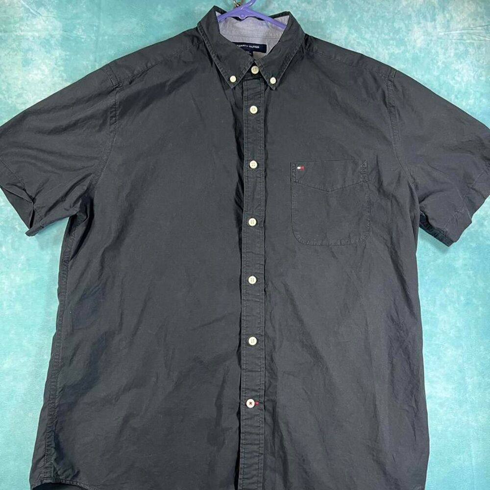 Tommy-hilfiger Men's Black and Navy Shirt